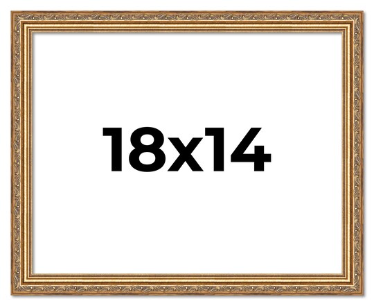 18x14 Solid Wood Antique Picture Frame with UV-Resistant Acrylic & Acid-Free Backing, Available in 4 Finishes: Bronze, Gold, Silver, and Gold with Black